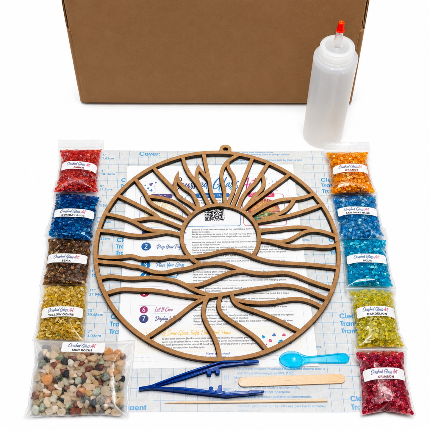 Crushed Glass Art Kit | Coastal Sunset | 12"