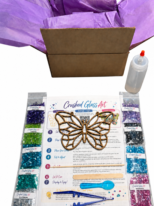Crushed Glass Art Kit | Enchanted Butterfly