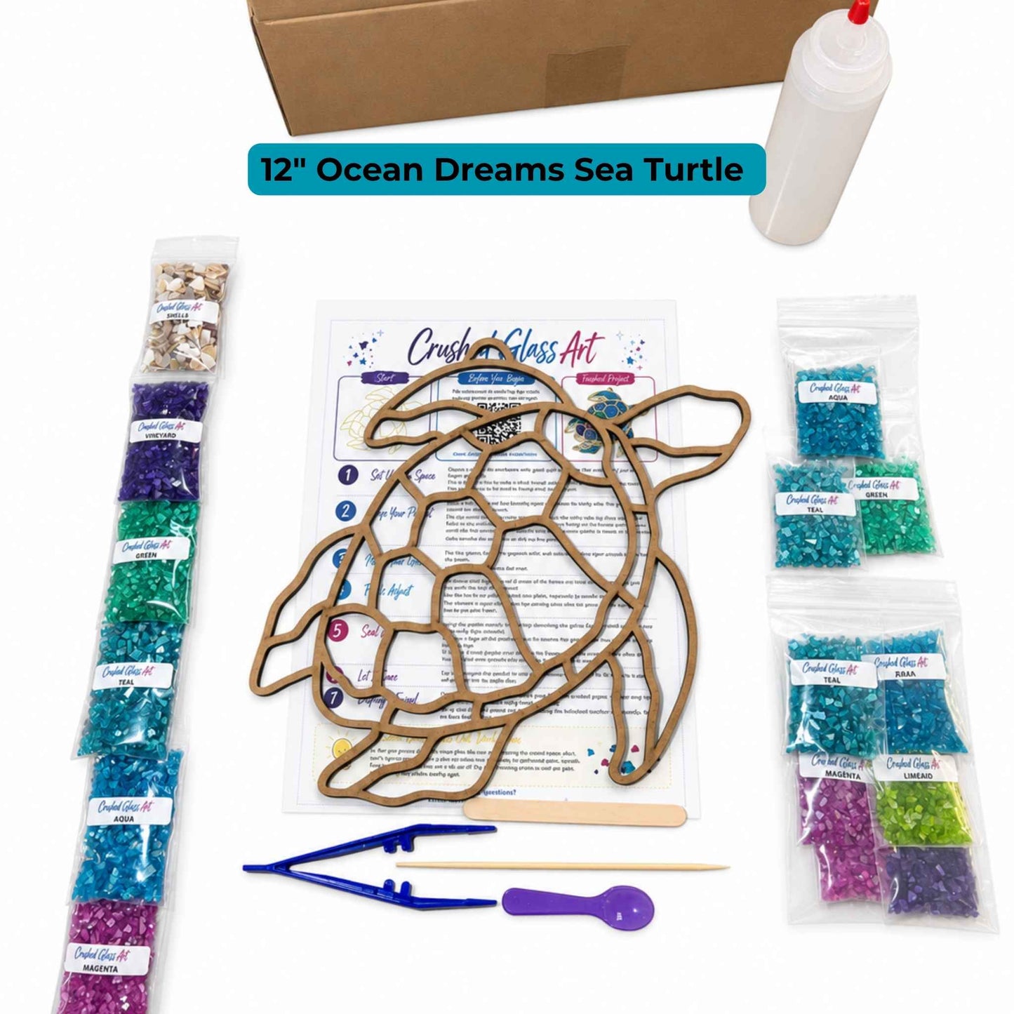 Crushed Glass Art Kit | Ocean Dreams Sea Turtle