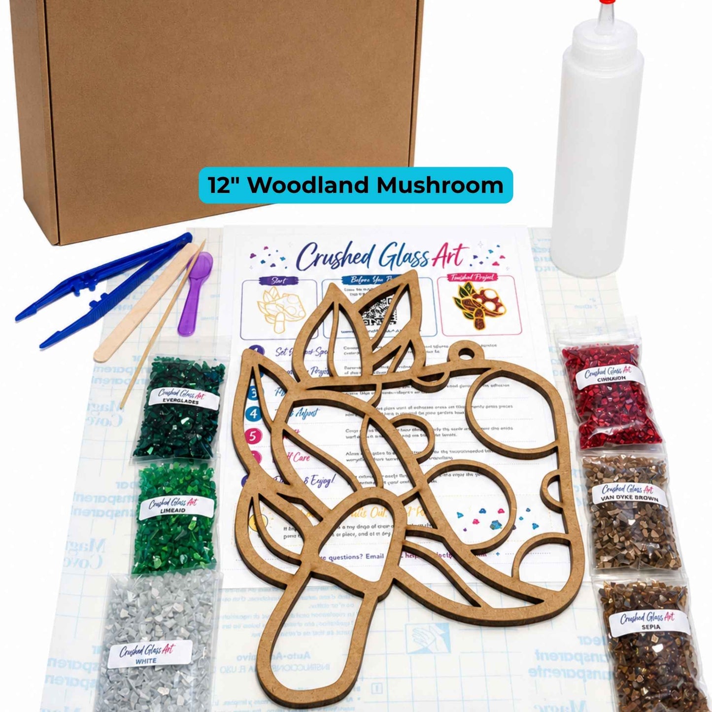 Crushed Glass Art Kit | Woodland Wonder Mushroom |
