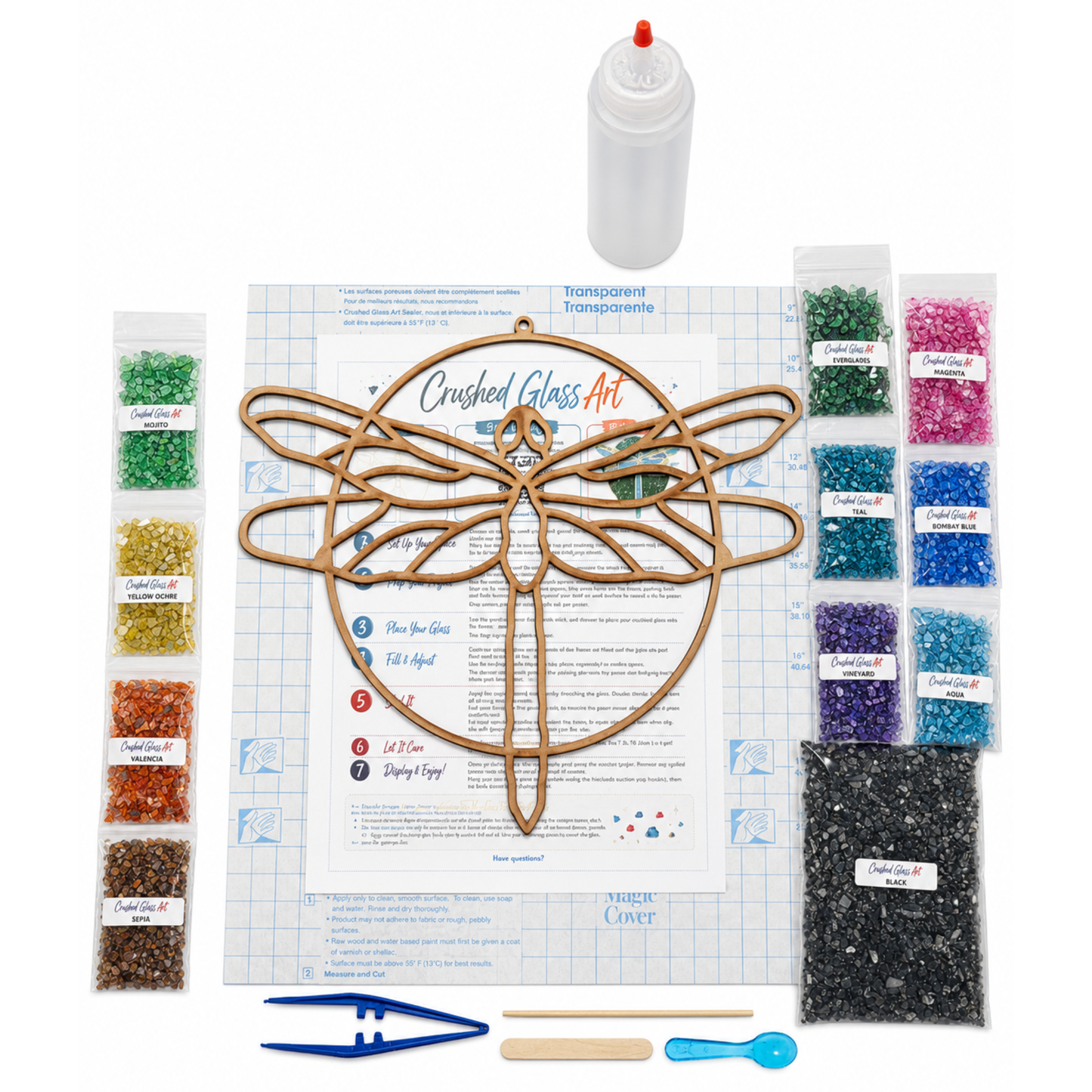 Crushed Glass Art Kit | Midnight Dragonfly