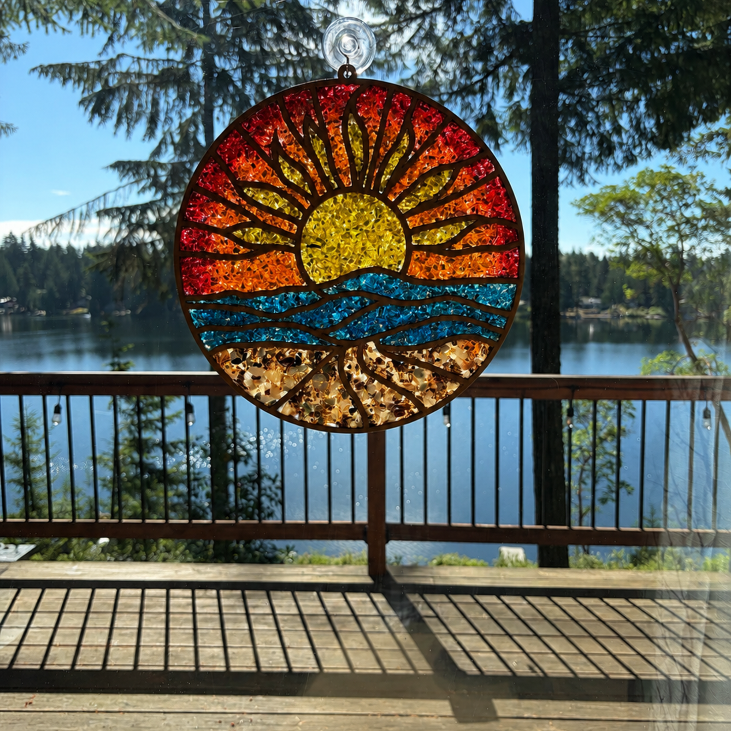 Crushed Glass Art Kit | Coastal Sunset | 12"