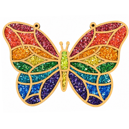 Crushed Glass Art Kit | Rainbow Butterfly