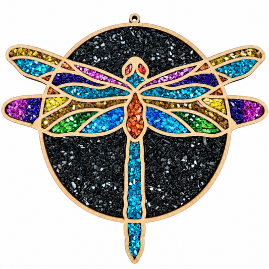 Crushed Glass Art Kit | Midnight Dragonfly