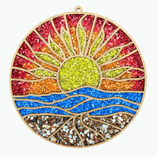 Crushed Glass Art Kit | Coastal Sunset | 12"
